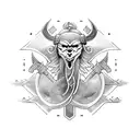 Burning viking ship tattoo design idea