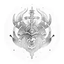 Burning viking ship tattoo design idea