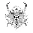 Burning viking ship tattoo design idea