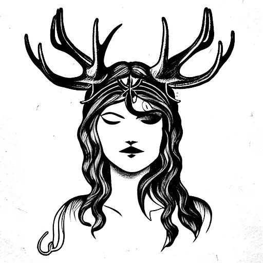 goddess freya, elk, mombacho, three of growth, San Pedro, fifth Chakra tattoo design idea