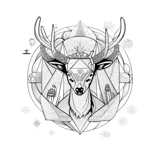 The Goddess Freya, San Pedro Cactus, Volcano Mombacho, Elk, Fifth Chakra tattoo design idea