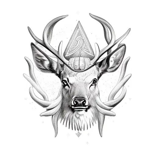 Goddess Freya, Elk, Mombacho, Three Of Growth, San Pedro, Fifth Chakra, obsidian tattoo design idea