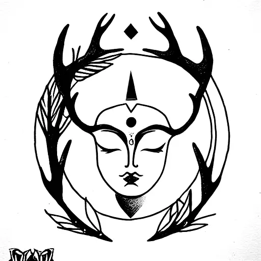 Goddess Freya, Elk, Mombacho, Three Of Growth, San Pedro, Fifth Chakra, obsidian tattoo design idea