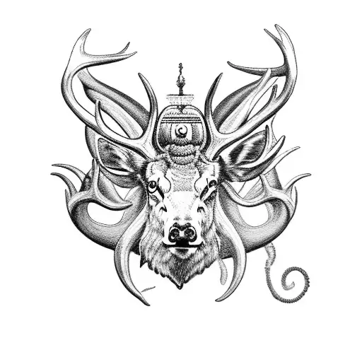 Goddess Freya, Elk, Mombacho, Three Of Growth, San Pedro, Fifth Chakra, obsidian tattoo design idea