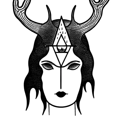 The Goddess Freya, San Pedro Cactus, Volcano Mombacho, Elk, Fifth Chakra tattoo design idea