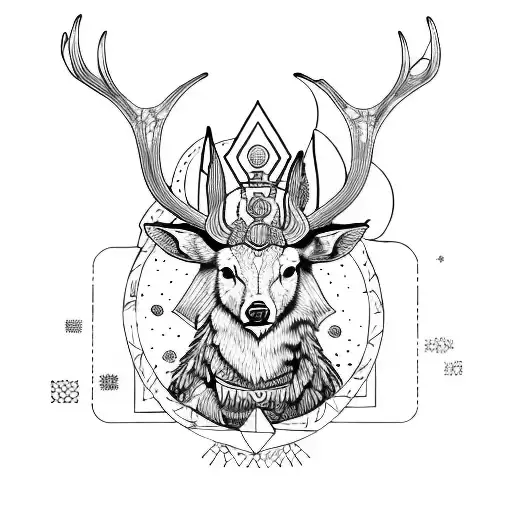 The goddess Freya, San Pedro cactus, volcano  mombacho, Elk, fifth chakra tattoo design idea
