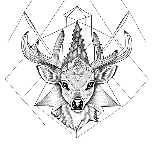 The Goddess Freya, San Pedro Cactus, Volcano Mombacho, Elk, Fifth Chakra tattoo design idea