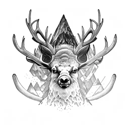 volcano mombacho, Elk, obsidian, goddess Freya, the fifth chakra, San Pedro cactus, three of earth growth tattoo design idea