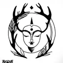 Goddess Freya, Elk, Mombacho, Three Of Growth, San Pedro, Fifth Chakra, obsidian tattoo design idea