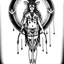 Goddess Freya, Elk, Mombacho, Three Of Growth, San Pedro, Fifth Chakra, obsidian tattoo design idea
