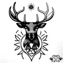 Goddess Freya, Elk, Mombacho, Three Of Growth, San Pedro, Fifth Chakra, obsidian tattoo design idea