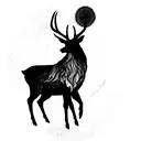 Goddess Freya, The Elk spirit animal, Volacno Mombacho, Three Of Earth Growth, San Pedro, Cactus Fifth Chakra symbol tattoo design idea