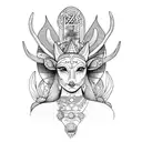 The Goddess Freya, San Pedro Cactus, Volcano Mombacho, Elk, Fifth Chakra tattoo design idea