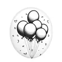 Use this style of balloon but only include 3 BLACK balloons and have big clouds in the back  tattoo design idea