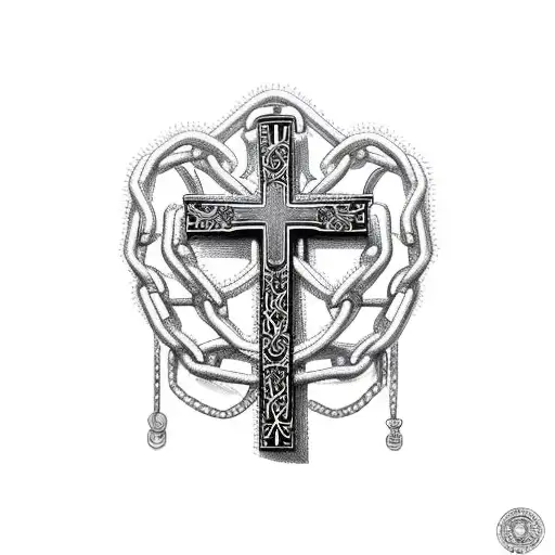 CHAIN + CROSS tattoo design idea