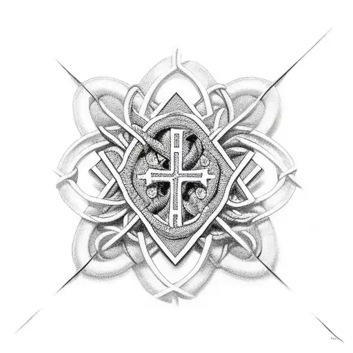 CHAIN + CROSS tattoo design idea