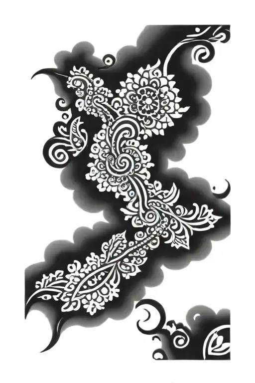 mehndi   leg sleeve tattoo design idea