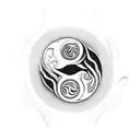 yin yang with a dragon and phoenix wrapped around it tattoo design idea