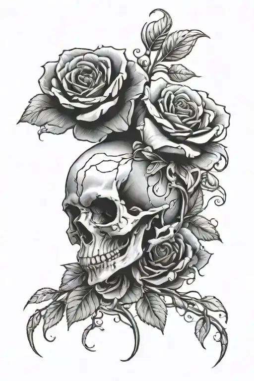 skull and rose intertwined forearm tattoo tattoo design idea