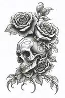 skull and rose intertwined forearm tattoo tattoo design idea