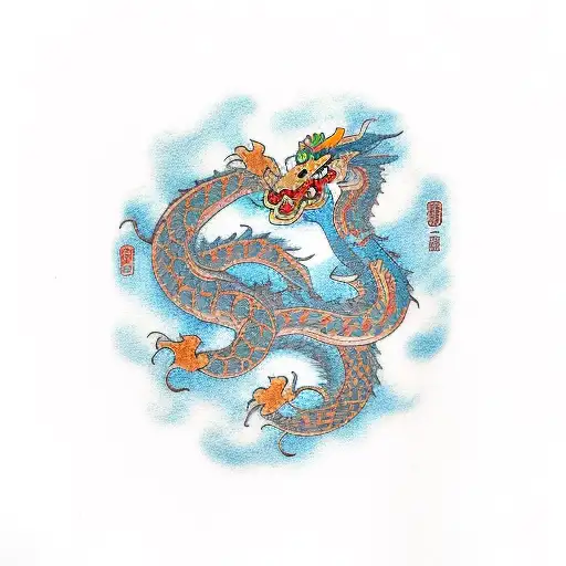 Dragon and tigger tattoo design idea