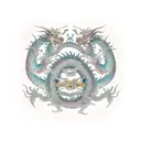 Dragon and tigger tattoo design idea