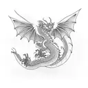 Dragon and tigger tattoo design idea