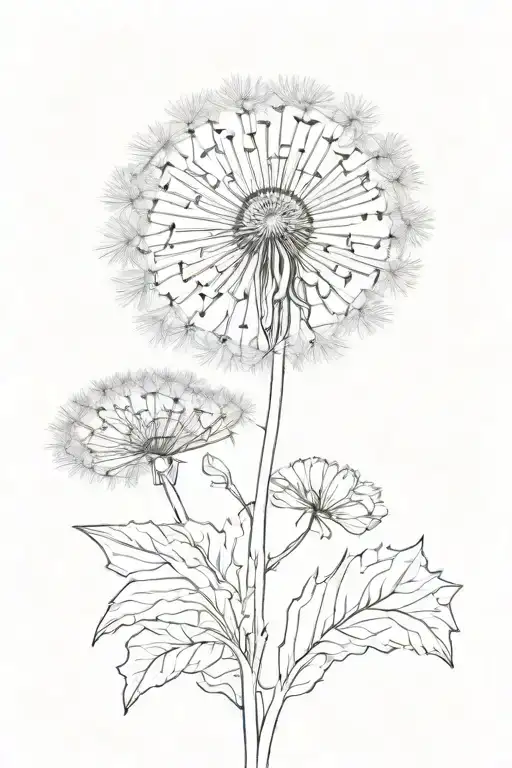 dandelion flower tattoo design idea