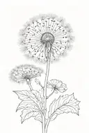 dandelion flower tattoo design idea