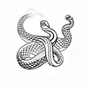 snake for ring finger tattoo design idea