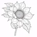 Sunflower single flower tattoo design idea