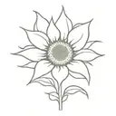 Sunflower single flower tattoo design idea