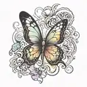 smoke effect butterfly tattoo design idea