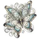 smoke effect butterfly tattoo design idea