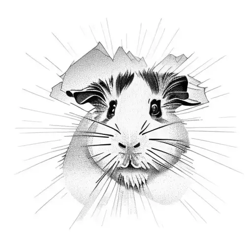 guinea pig in tribal tattoo design idea