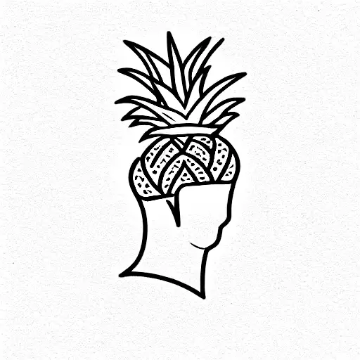 A man with a pineapple head tattoo design idea