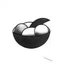 fruit bowl containing a lemon, pineapple and peach tattoo design idea