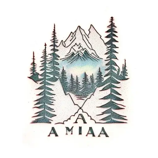 Tree, mountains , army, Canada, father tattoo design idea
