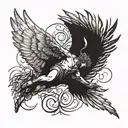 icarus falling from the sky tattoo design idea