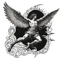 icarus falling from the sky tattoo design idea