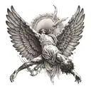 Icarus falling tattoo design idea