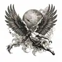 Icarus falling tattoo design idea