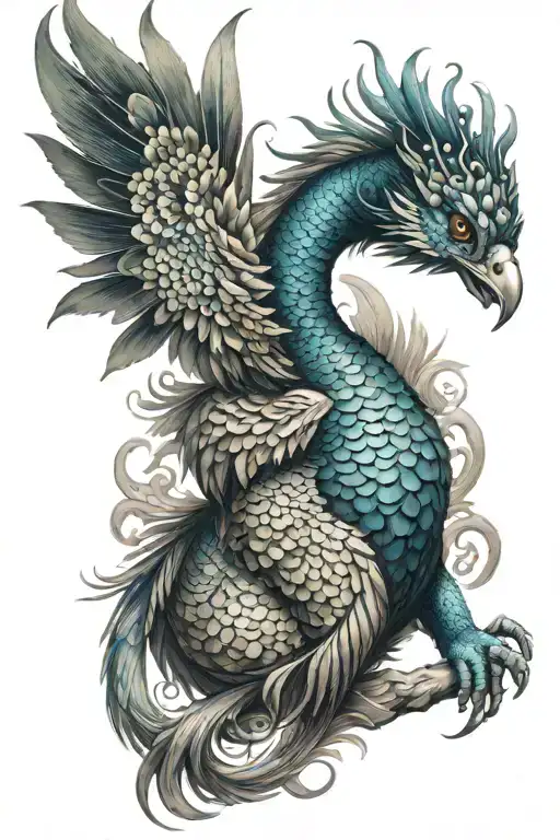 peacock dragon tattoo tattoo design idea