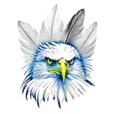 Eagle with feather  tattoo design idea