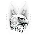 Eagle with feather  tattoo design idea