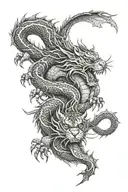 Dragon and Tiger tattoo design idea