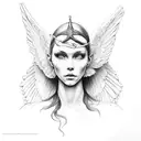 religious, angels, sleeve tattoo design idea