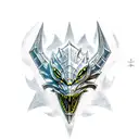 Skyrim Dragon colored small tattoo design idea