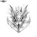 Skyrim Dragon colored small tattoo design idea