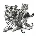 tiger and 2 cubs tattoo design idea
